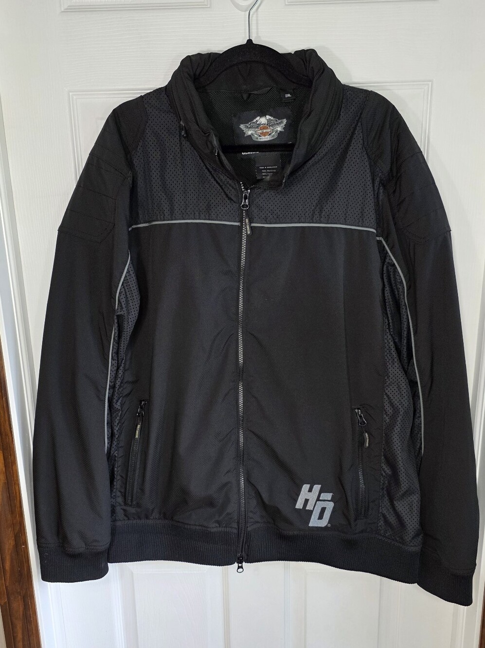 Harley Davidson Lightweight Breathable Biker Bomber Jacket Black Men's Size 2X